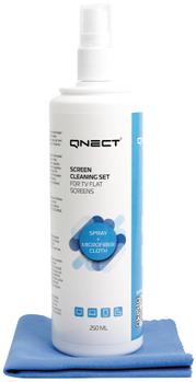 QNECT Rengjøringssett for skjerm, 250 ml + mikrofiberklut (RE02598 Aurora)
