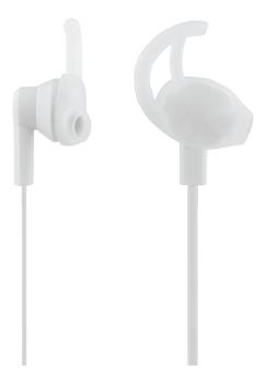STREETZ stay-in-ear headset, svarsknapp,  3,5mm, mikrofon, vit (HL-351)