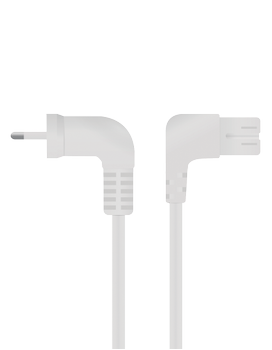 QNECT Mains cable Euro angled - type C7 angled 5m, wht (101520)