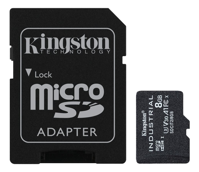 KINGSTON 8GB MICROSDHC INDUSTRIAL C10 A1 PSLC CARD + SD ADAPTER (SDCIT2/8GB)