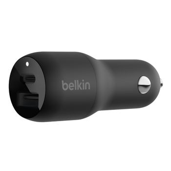 BELKIN 37W DUAL CAR CHARGER 25W USB-C WITH POWER DELIVERY 12W US CHAR (CCB004BTBK)