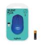 LOGITECH M330 SILENT PLUS Mouse 3 buttons wireless 2.4 GHz USB wireless receiver blue (910-004910)