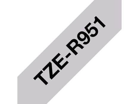 BROTHER TZe-R951 - Satin - black on silver - Roll (2.4 cm x 4 m) 1 cassette(s) ribbon tape - for Brother PT-D600, P-Touch PT-D800, P900, P950, P-Touch Cube Plus PT-P710 (TZER951)