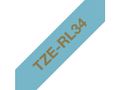 BROTHER TZe-RL34 - Satin - gold on light blue - Roll (1.2 cm x 4 m) 1 cassette(s) ribbon tape - for Brother PT-D210, D600, H110, P-Touch PT-1005, 1880, E800, H110, P-Touch Cube Plus PT-P710