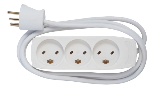 DELTACO EDB socket - 3 sockets - 1.5M - EDB Plug White (9-951-1)