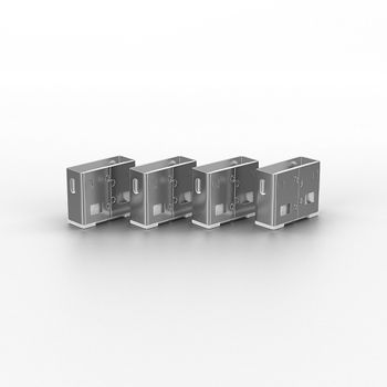 LINDY USB Portschlösser 4xWEISS+key  4 Schlösser mit 1 Schlüssel (40454)