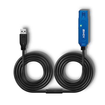LINDY USB3 Kabel A-A - 10 m Aktiv skjøt USB3 Extender Aktiv skjøtekabel (43157)