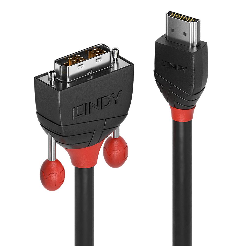 Kabel hdmi-dvi 2m/sort 36272 , Lindy