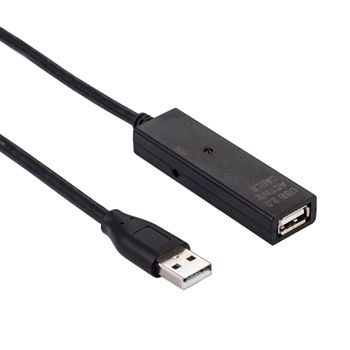 Elivi USB 2.0 A Forlenger kabel  5 meter Aktiv, M/F, 2.0, Svart (ELV-USBEXT20-050)