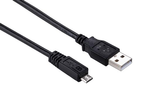 Elivi USB A til Micro B kabel 2 meter 2.0 , Svart (ELV-USB20AMRB-020B)
