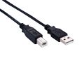 Elivi USB A till B kabel 0,5 meter 2.0, Svart (Stor B kontakt)