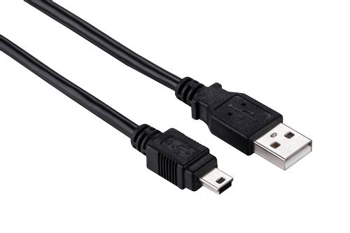 Elivi USB A til Mini B kabel 1 meter 2.0, Svart (ELV-USB20AMIB-010B)