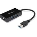 USB 3.0 to Gigabit Network Adapter with Built-In 2-Port USB Hub