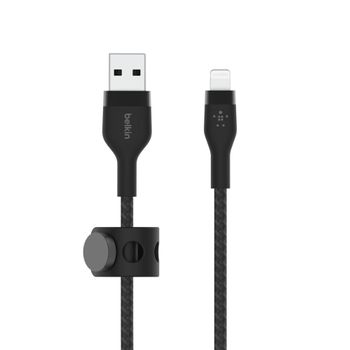 BELKIN BOOSTCHARGE LTG TO USB-A BRAIDED SILICONE CABLE 1M BLACK CABL (CAA010BT1MBK)