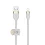 BELKIN BOOSTCHARGE LTG TO USB-A BRAIDED SILICONE CABLE 1M WHITE CABL
