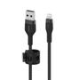 BELKIN BOOSTCHARGE LTG TO USB-A BRAIDED SILICONE CABLE 1M BLACK CABL (CAA010BT1MBK)