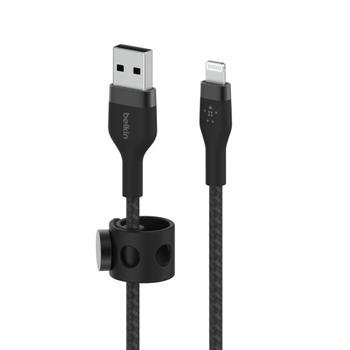 BELKIN BOOSTCHARGE LTG TO USB-A BRAIDED SILICONE CABLE 2M BLACK (CAA010BT2MBK)
