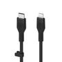 BELKIN BOOST CHARGE LIGHTNING TO USB-C SILICONE CABLE 2M BLACK CABL (CAA009BT2MBK)