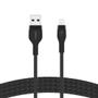 BELKIN BOOSTCHARGE LTG TO USB-A BRAIDED SILICONE CABLE 1M BLACK CABL (CAA010BT1MBK)