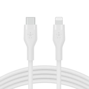 BELKIN BOOST CHARGE LIGHTNING TO USB-C SILICONE CABLE 2M WHITE CABL (CAA009BT2MWH)