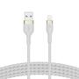BELKIN BOOSTCHARGE LTG TO USB-A BRAIDED SILICONE CABLE 1M WHITE CABL (CAA010BT1MWH)