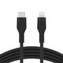 BELKIN BOOST CHARGE LIGHTNING TO USB-C SILICONE CABLE 2M BLACK CABL (CAA009BT2MBK)