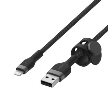 BELKIN BOOSTCHARGE LTG TO USB-A BRAIDED SILICONE CABLE 2M BLACK (CAA010BT2MBK)