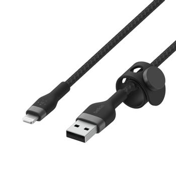 BELKIN BOOSTCHARGE LTG TO USB-A BRAIDED SILICONE CABLE 1M BLACK CABL (CAA010BT1MBK)