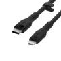 BELKIN BOOST CHARGE LIGHTNING TO USB-C SILICONE CABLE 2M BLACK CABL (CAA009BT2MBK)