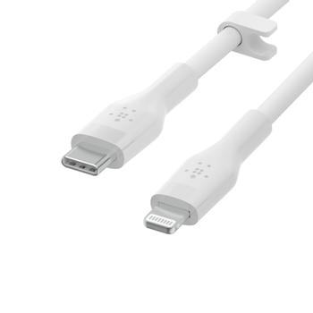 BELKIN BOOST CHARGE LIGHTNING TO USB-C SILICONE CABLE 2M WHITE CABL (CAA009BT2MWH)