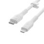 BELKIN BOOST CHARGE LIGHTNING TO USB-C SILICONE CABLE 2M WHITE CABL (CAA009BT2MWH)
