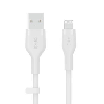 BELKIN BOOST CHARGE LIGHTNING TO USB-A SILICONE CABLE 2M WHITE CABL (CAA008BT2MWH)