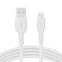 BELKIN BOOST CHARGE LIGHTNING TO USB-A SILICONE CABLE 2M WHITE CABL (CAA008BT2MWH)