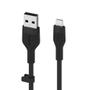 BELKIN BOOST CHARGE LIGHTNING TO USB-A SILICONE CABLE 1M BLACK (CAA008BT1MBK)