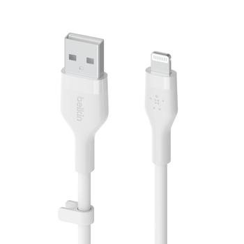 BELKIN BOOST CHARGE LIGHTNING TO USB-A SILICONE CABLE 1M WHITE CABL (CAA008BT1MWH)
