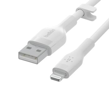 BELKIN BOOST CHARGE LIGHTNING TO USB-A SILICONE CABLE 2M WHITE (CAA008BT2MWH)