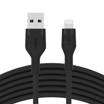 BELKIN BOOST CHARGE LIGHTNING TO USB-A SILICONE CABLE 1M BLACK (CAA008BT1MBK)