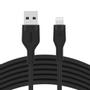 BELKIN BOOST CHARGE LIGHTNING TO USB-A SILICONE CABLE 1M BLACK (CAA008BT1MBK)