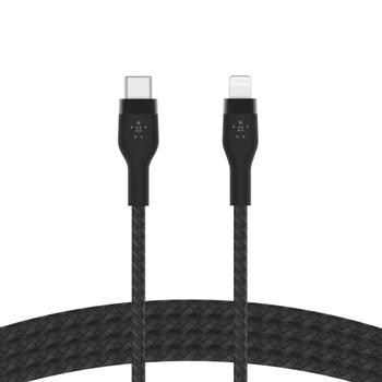 BELKIN BOOSTCHARGE LTG TO USB-C BRAIDED SILICONE CABLE 3M BLACK CABL (CAA011BT3MBK)