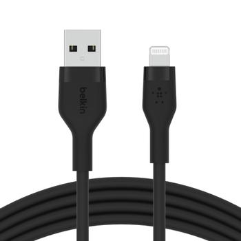 BELKIN BOOST CHARGE LIGHTNING TO USB-A SILICONE CABLE 1M BLACK (CAA008BT1MBK)