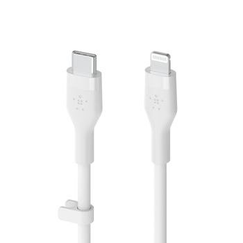 BELKIN BOOST CHARGE LIGHTNING TO USB-C SILICONE CABLE 1M WHITE CABL (CAA009BT1MWH)
