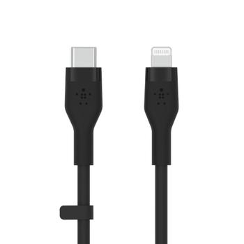 BELKIN BOOST CHARGE LIGHTNING TO USB-C SILICONE CABLE 1M BLACK CABL (CAA009BT1MBK)
