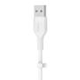 BELKIN BOOST CHARGE LIGHTNING TO USB-A SILICONE CABLE 1M WHITE CABL (CAA008BT1MWH)
