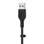 BELKIN BOOST CHARGE LIGHTNING TO USB-A SILICONE CABLE 2M BLACK CABL (CAA008BT2MBK)