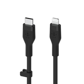 BELKIN BOOST CHARGE LIGHTNING TO USB-C SILICONE CABLE 1M BLACK CABL (CAA009BT1MBK)