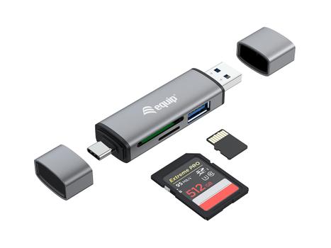 EQUIP Card Reader With Usb 3.0 Hub, (245460)