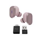 LOGITECH Zone True Wireless - True wireless-hörlurar med mikrofon - inuti örat - Bluetooth - aktiv brusradering - rosa (985-001090)