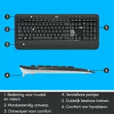 Logitech MK540 Advanced - tastatur- og mussett - QWERTY - US International Inn-enhet (920-008685)