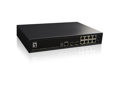 LEVELONE 10-PORT L2 MNG GB POE SWITCH 2 X SFP 802.3AT POE+ 125W        IN PERP (GEP-1061)