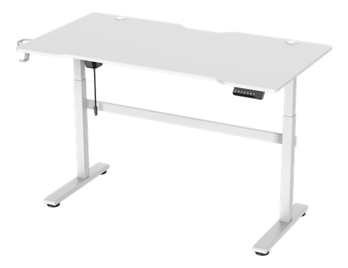 DELTACO WHITE LINE WT95 Electric Gaming Desk, Motorized,  140x75cm, white (GAM-140-W)
